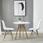 Conjunto Mesa Eiffel Eames 70cm Branca com duas Cadeiras