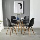 Conjunto Mesa Eiffel Preta 90cm com 04 Cadeiras Eiffel Preta