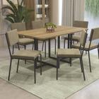 Conjunto Mesa Geneva 6 Cadeiras Zaria Preto/Nogueira/Bege - Kappesberg