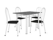 Conjunto Mesa Granito 0,70cm Branco com 4 Cadeiras (050) Escolha sua cor PALMA - ARTEFAMOL 9493
