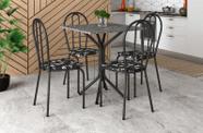 Conjunto Mesa Granito 0,70cm Cromo Preto com 4 Cadeiras (004) Escolha sua cor THAIS - ARTEFAMOL 2374