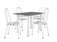 Conjunto Mesa Granito 1,00x0,60cm Branco com 4 Cadeiras (050) Escolha sua Cor MONIQUE - ARTEFAMOL