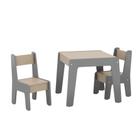 Conjunto Mesa Infantil 2 Cadeiras MDF Diana Cinza Conect Ofertamo