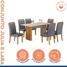 Conjunto Mesa Julia 160cm com 6 Cadeiras Lara Cinamomo e Off White e Grafite