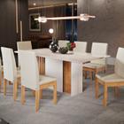 Conjunto Mesa Lara 2000 com 8 Cadeiras Cristal Mel/Off-White - Sonetto Móveis