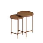 Conjunto Mesa Lateral Aqua Imcal Freijo Cobre Redonda