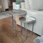 Conjunto Mesa Lateral Capri Prata Com Espelho - BELI HOUSE