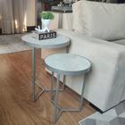 Conjunto Mesa Lateral Viena Prata - BELI HOUSE