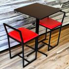 Conjunto Mesa Liberty Preto 2 Cadeiras Estofado Industrial