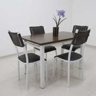 Conjunto Mesa Lisboa 120 cm com 4 Cadeiras Milão Quality Aço