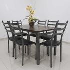 Conjunto Mesa Lisboa 140 cm com 6 Cadeiras Berlim Quality Aço