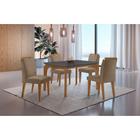 Conjunto Mesa Liz 120cm Mdf Com 4 Cadeiras Athenas Grafite - MODERNA