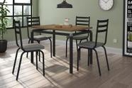 Conjunto Mesa Malva 91 x 68 cm Preto Tampo BP Nature 4 Cadeiras 118 Platina - Artefamol - Doce Lar Decorações