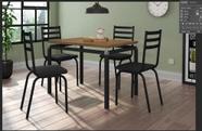 Conjunto Mesa Malva 91 x 68 cm Preto Tampo BP Nature 4 Cadeiras 118 Preto - Artefamol - Doce Lar Decorações