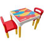Conjunto Mesa Mesinha Infantil Com 2 Cadeiras Escolar Plástica Camaleão