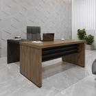 Conjunto Mesa Para Escritório Tamburato 1600 e Mesa De Apoio 890 Charuto com Preto