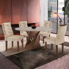 Conjunto Mesa Redonda com 4 Cadeiras Tampo MDF Barcelona Yescasa