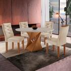 Conjunto Mesa Redonda com 4 Cadeiras Tampo MDF Barcelona Yescasa