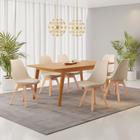 Conjunto Mesa Retangular MDF com 6 Cadeiras Saarinen PP