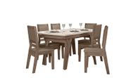 Conjunto Mesa Sala de Jantar 6 Cadeiras 1,56m Marfim Amêndoa - Celta Móveis