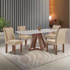 Conjunto Mesa Tampo Smart Plus Kyra 120cmx90cm 4 Cadeiras Arthus - Cel Móveis