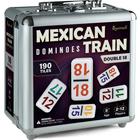 Conjunto Mexican Train Dominoes Queensell Double 18 com estojo