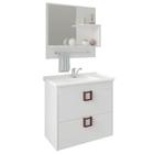 Conjunto MGM Kit Lírio Armário Com Cuba Espelheira 59cm 100% MDF 2 Compartimentos Cor Branco