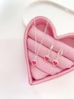Conjunto Mini Coração Pink Prata