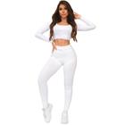 Conjunto Minimo Basic Lets Gym Feminino Legging e Top Manga Longa Fitness Moderno Academia