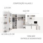 Conjunto modulado composição village 2 robel 100% mdf branco - Village Móveis