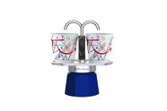 Conjunto Moka Bialetti Mini Express Kandinsky de 2 xícaras com 2 copos