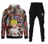 Conjunto Moletom Adulto e Infantil Naruto Shippuden Anime Cosplay Top