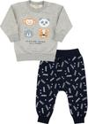 Conjunto Moletom Flanelado BOUCLE Menino Bebe Inverno P M G