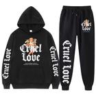 Conjunto Moletom Flanelado Calça e Blusa Canguru Casual Cruel Love