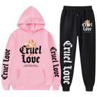 Conjunto Moletom Flanelado Calça e Blusa Canguru Casual Cruel Love