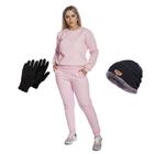 Conjunto Moletom Flanelado Gola Careca Agasalho Feminino