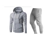 Conjunto moletom flanelado Jaqueta com bolso canguru e com calça Masculina e feminina adulto