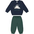 Conjunto Moletom Flanelado Malwee Kids Menino Tam 1 ao 3 Blusão Calça Infantil Inverno