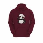 Conjunto moletom infantil blusa de frio e calça bordô panda