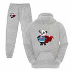 Conjunto moletom infantil blusa de frio e calça cinza mescla pandoca