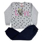 Conjunto Moletom Infantil Cinza SEM CAPUZ / Menina Roupas de Inverno