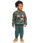 Conjunto Moletom Infantil Dinossauro Menino em Moletom Flanelado + Luvinha de Dino - Elian