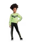 Conjunto Moletom Infantil Menina Blusão E Legging Neon