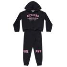 Conjunto Moletom Infantil Menina College Preto