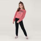 Conjunto Moletom Infantil Menina Rosa Brandili