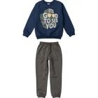 Conjunto Moletom Juvenil Masculino Fechado 14/18 Malwee Kids