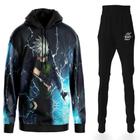 Conjunto Moletom Kakashi Naruto Anime Adulto e Infantil Top Full - Azul