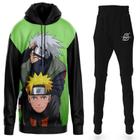 Conjunto Moletom Kakashi Naruto Anime Adulto e Infantil Top Full - Verde