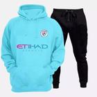 Conjunto Moletom Manchester City Calça Slin Esportivo Time