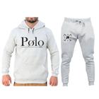 Conjunto Moletom Masculino Polo Capuz mais Calça Slim Polo Boné Tecido macio e Confortável